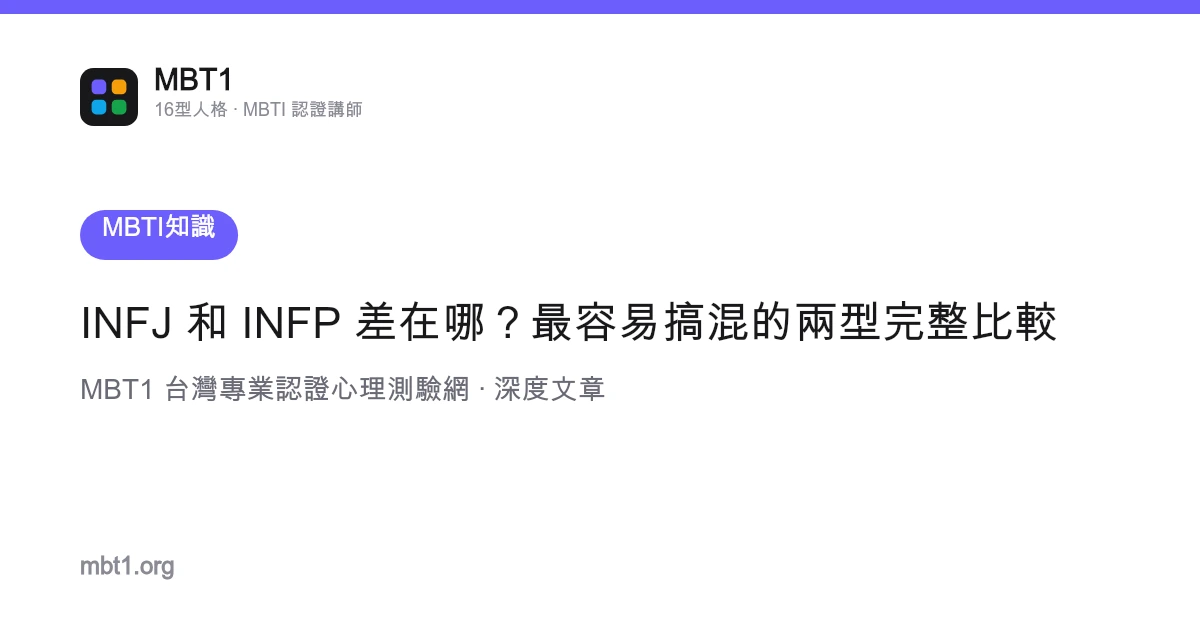 INFJ 和 INFP 差在哪？最容易搞混的兩型完整比較